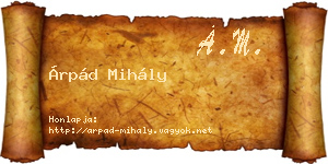 Árpád Mihály névjegykártya