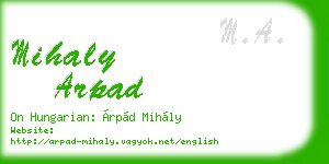 mihaly arpad business card